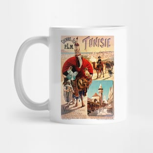 Vintage Travel Poster Tunisia Chemins de Fer Tunisie Mug